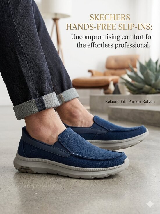 Skechers Hands Free Slip-ins Relaxed Fit: Parson - Ralven Men\'s Navy Shoes main image 10